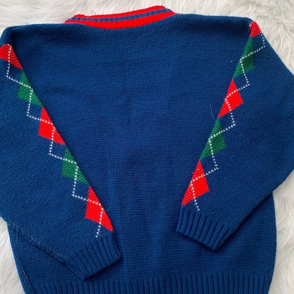 Vintage 70’s Hot Fudge Made in USA Argyle Button Down Cardigan - Picture 5 of 7